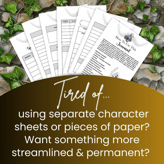 Bard RPG Character Journal - Digital Download