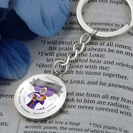 Archangel Jeremiel - Charm Keychain For Action, Hope, Purpose, Review & Visions ShineOn Fulfillment