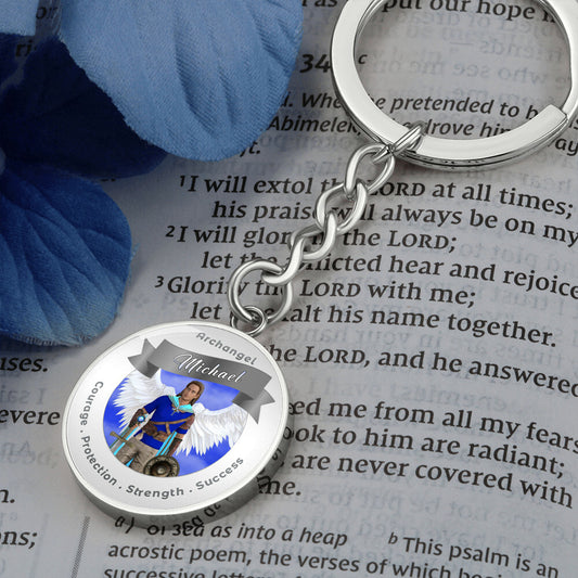 Archangel Michael - Charm Keychain For Courage, Protection, Strength & Success ShineOn Fulfillment