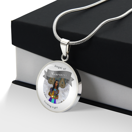Awareness - Guardian Angel Charm Necklace ShineOn Fulfillment