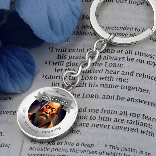 Confucius - Charm Keychain ForEthics, Harmony & Morality ShineOn Fulfillment
