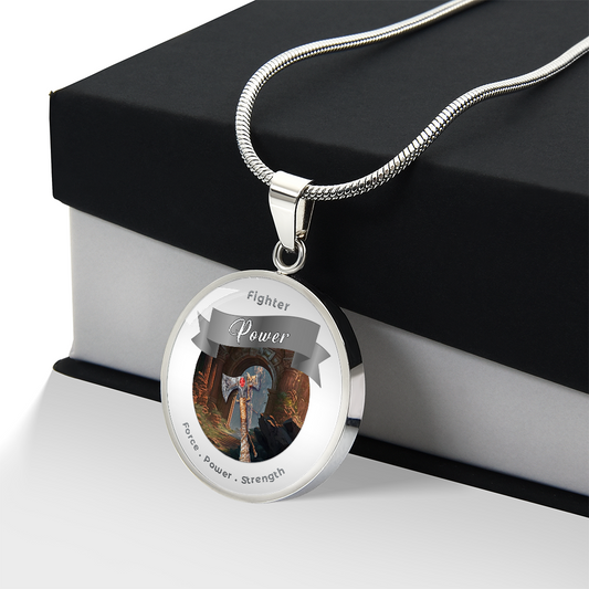 Fighter 2 - RPG Fantasy Charm Necklace ShineOn Fulfillment