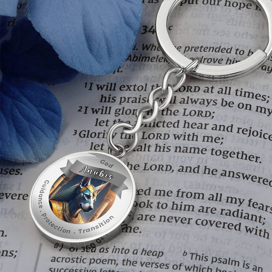 God Anubis - Charm Keychain For Guidance Protection Transition ShineOn Fulfillment
