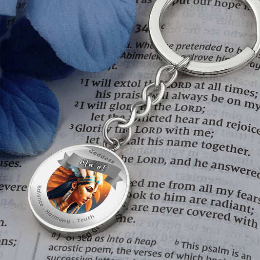 Goddess Ma’at - Charm Keychain For Balance Harmony Truth ShineOn Fulfillment