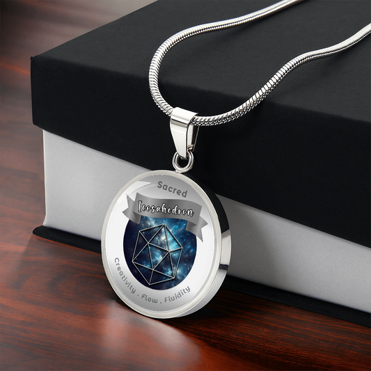 Icosahedron - Fluidity Healing Intuition - Charm Necklace ShineOn Fulfillment