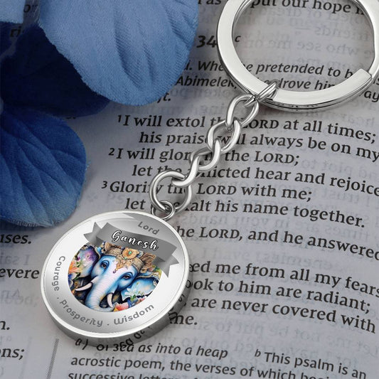 Lord Ganesh - Charm Keychain For Courage Prosperity Wisdom ShineOn Fulfillment