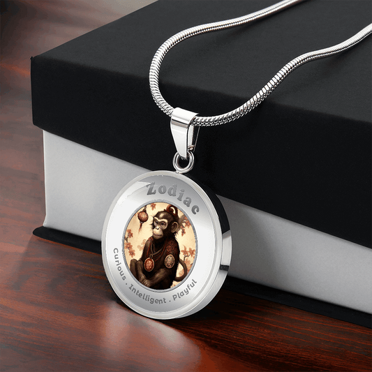 Monkey - Chinese Zodiac - Charm Necklace ShineOn Fulfillment