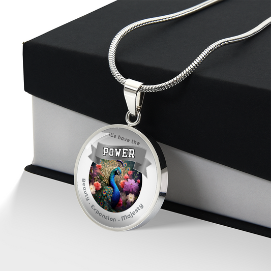 Peacock - Power Animal Charm Necklace - Beauty Expansion Majesty ShineOn Fulfillment