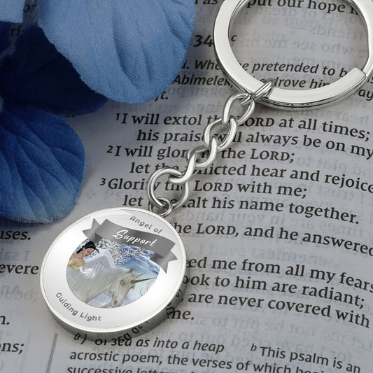 Support - Guardian Angel Charm Keychain ShineOn Fulfillment