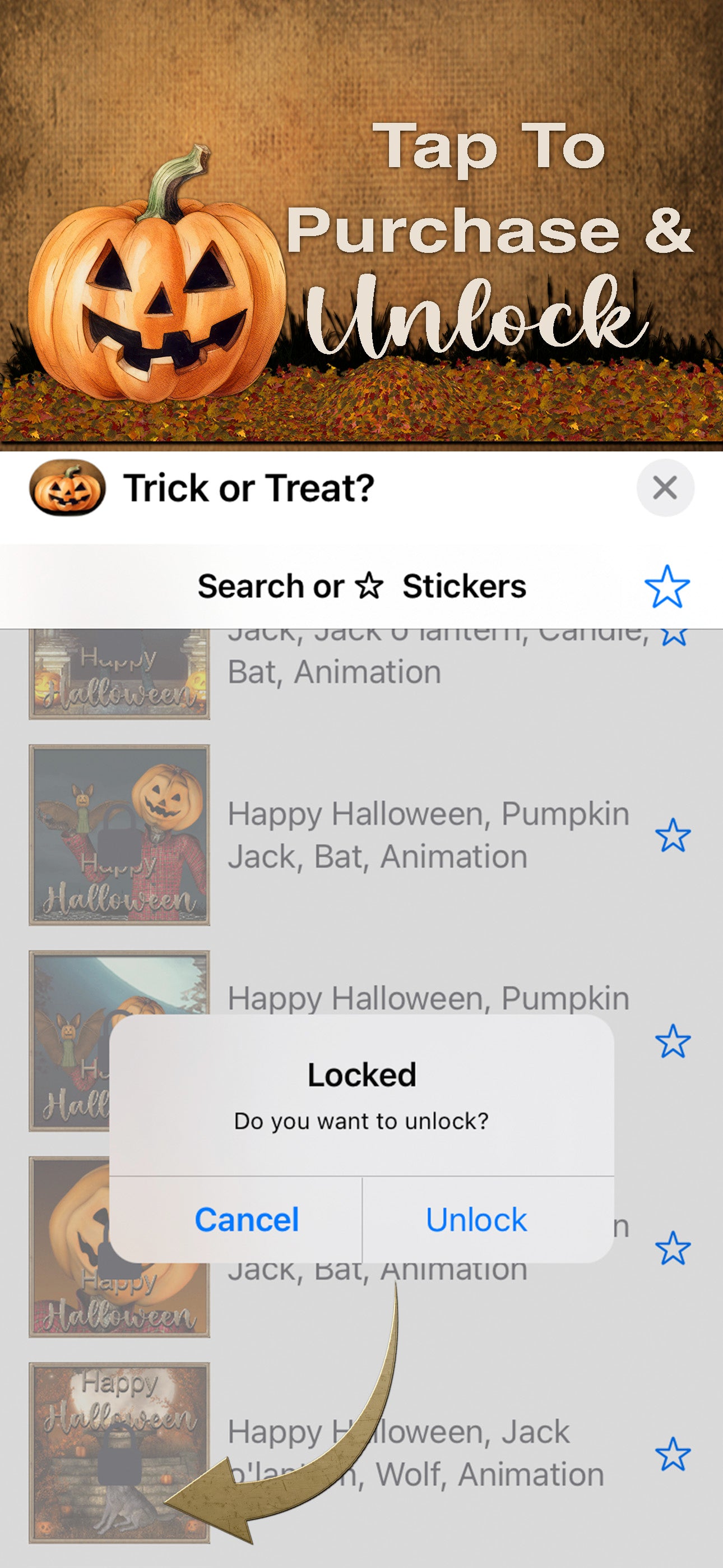 Trick or Treat? Stickers For iMessage - Download For FREE More Than Charms Digital