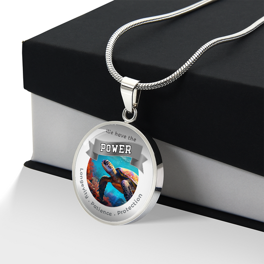 Turtle - Power Animal Charm Necklace - Longevity Patience Protection ShineOn Fulfillment