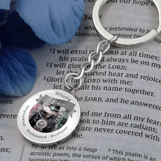 Witchy Vibes -Grey - Charm Keychain ShineOn Fulfillment