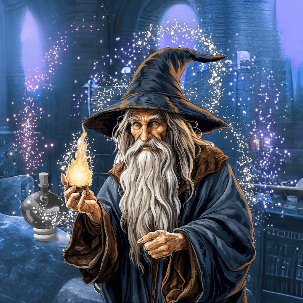 Wizard - Fantasy Character - Now you can enhance your tabletop fantasy game experience with this character journal. Record awesome adventures as your Wizard creeps into mystical chambers, crumbling castles and damp dungeons…Immerse yourself in a magical j