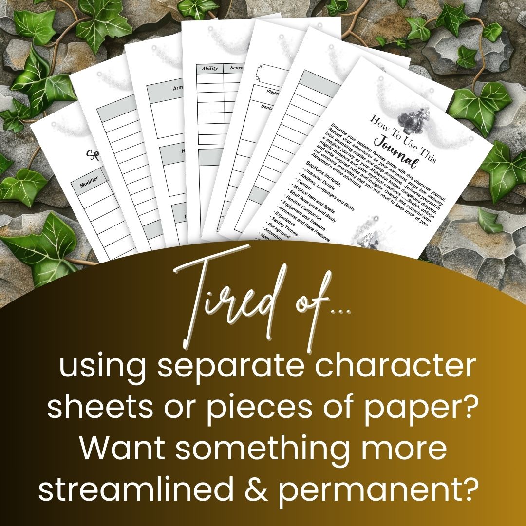 Bard RPG Character Journal - Digital Download