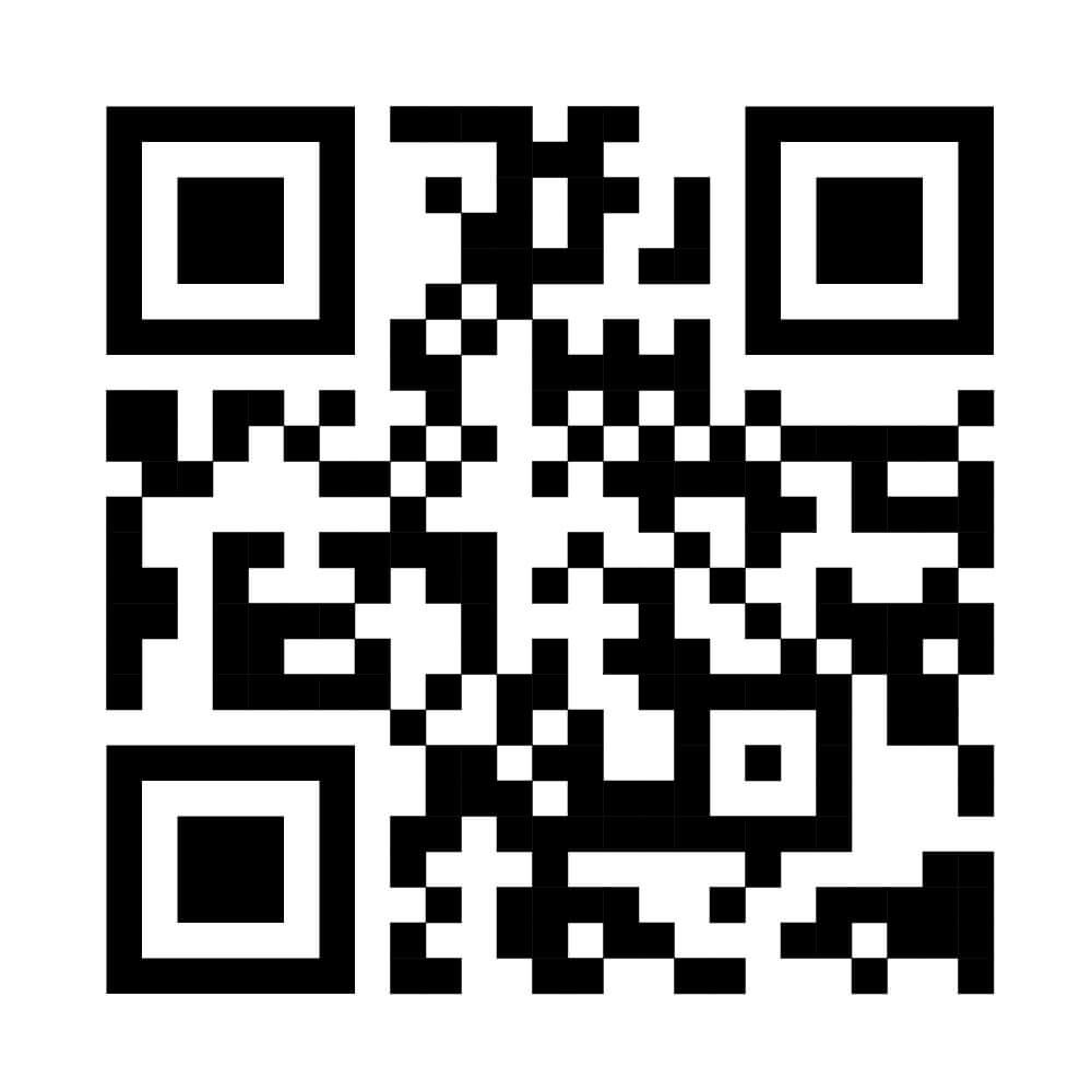 Black and white QR code on a white background. Scan for link or information access.
