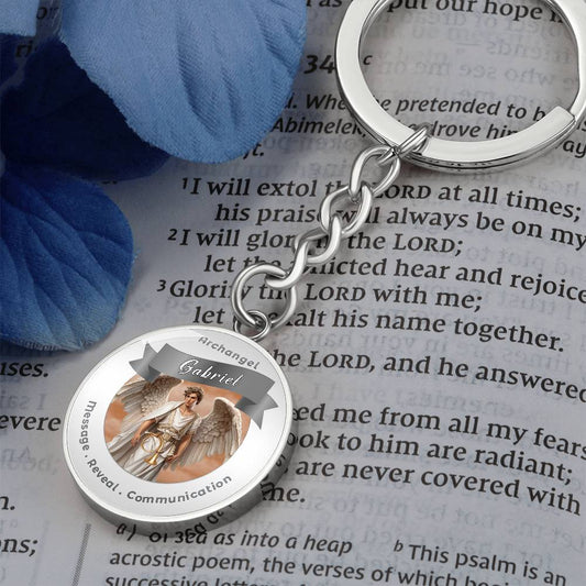 Archangel Gabriel - Archangel Charm Keychain For Messages, Revelation & Communication ShineOn Fulfillment