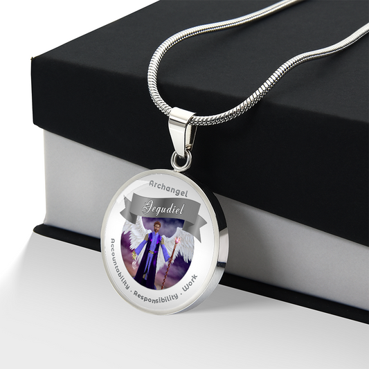 Archangel Jegudiel - Charm Necklace For Accountability, Mercy, Responsibility & Work ShineOn Fulfillment
