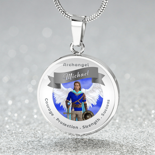 Archangel Michael - Charm Necklace For Courage, Protection, Strength & Success ShineOn Fulfillment