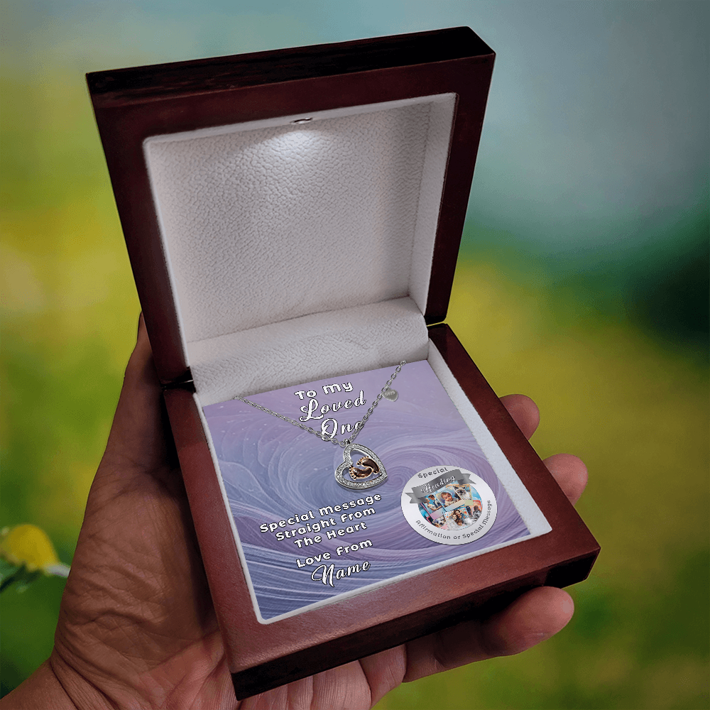 Baby Feet Necklace with Custom Designed Message Card ShineOn Fulfillment