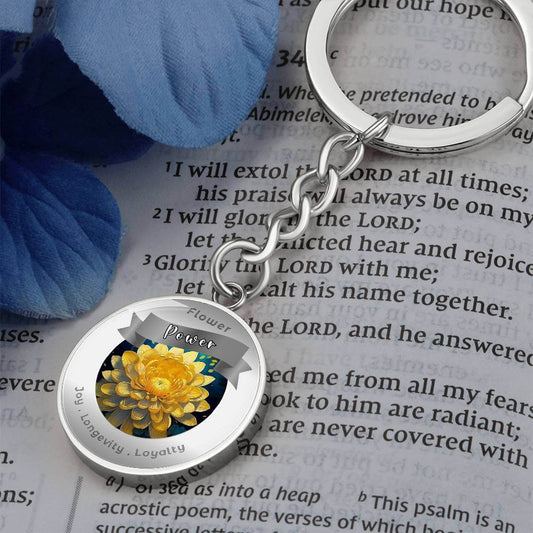 Chrysanthemum- Charm Keychain- More Than Charms ShineOn Fulfillment