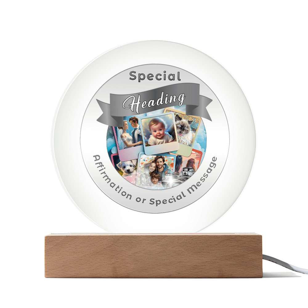 Custom Designed Acrylic Circle LED Light - Design Service ShineOn Fulfillment