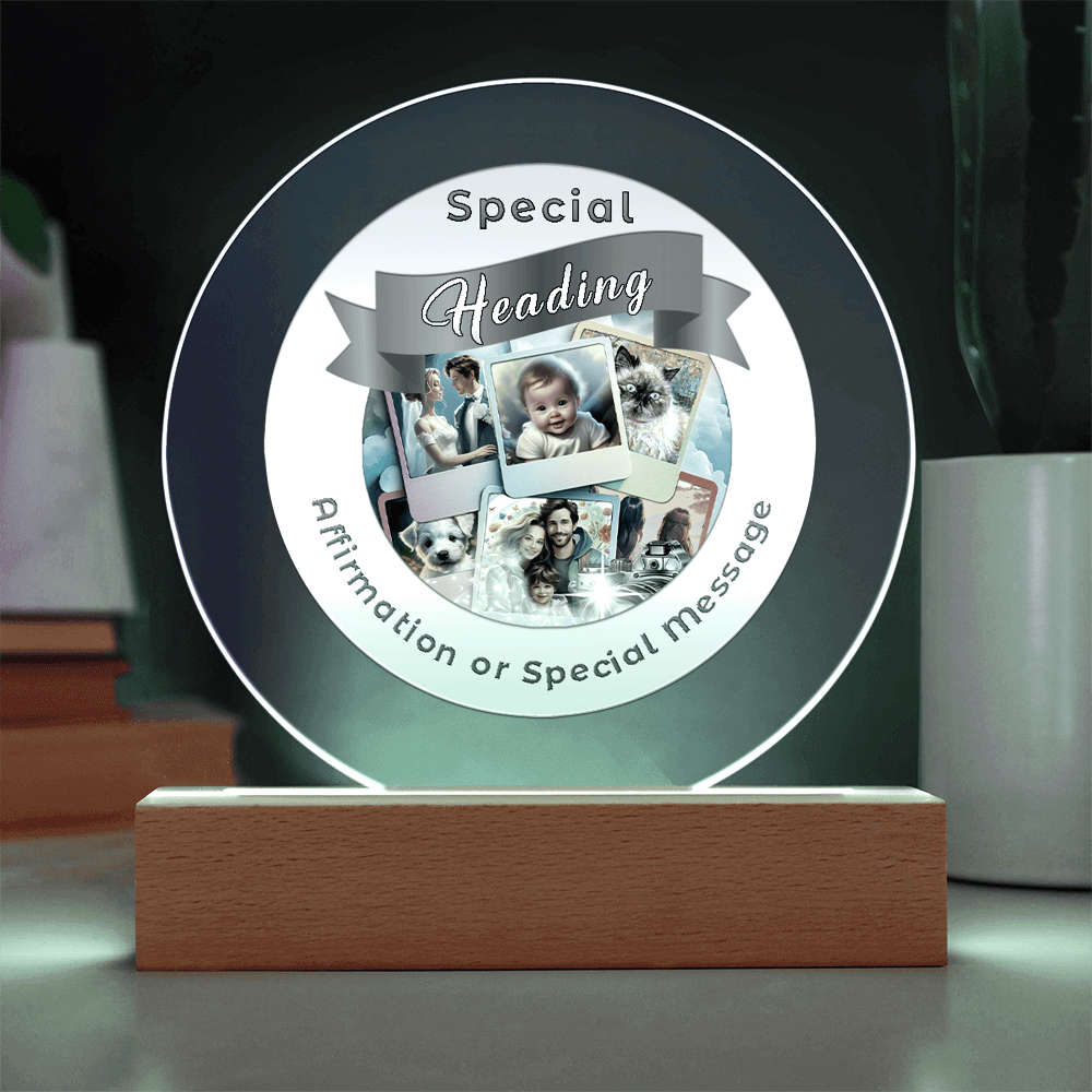 Custom Designed Acrylic Circle LED Light - Design Service ShineOn Fulfillment