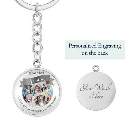 Custom Designed Personal Charm Circle Keychain - Design Service ShineOn Fulfillment