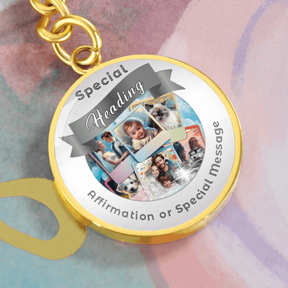 Custom Designed Personal Charm Circle Keychain - Design Service ShineOn Fulfillment
