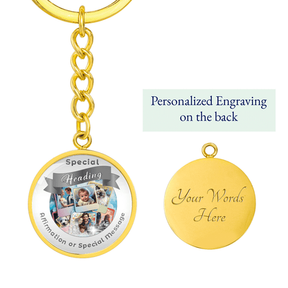 Custom Designed Personal Charm Circle Keychain - Design Service ShineOn Fulfillment
