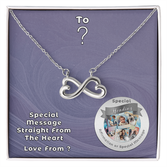 Endless Love Necklace with Custom Designed Message Card ShineOn Fulfillment