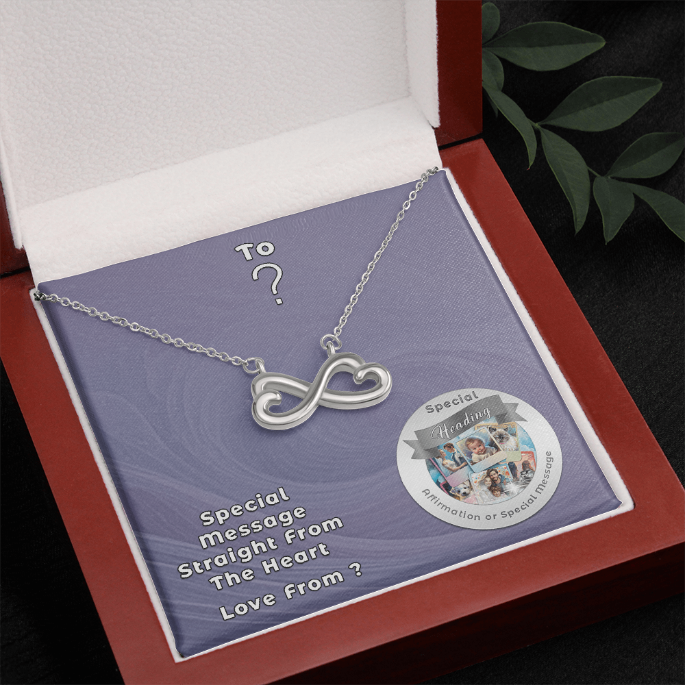 Endless Love Necklace with Custom Designed Message Card ShineOn Fulfillment