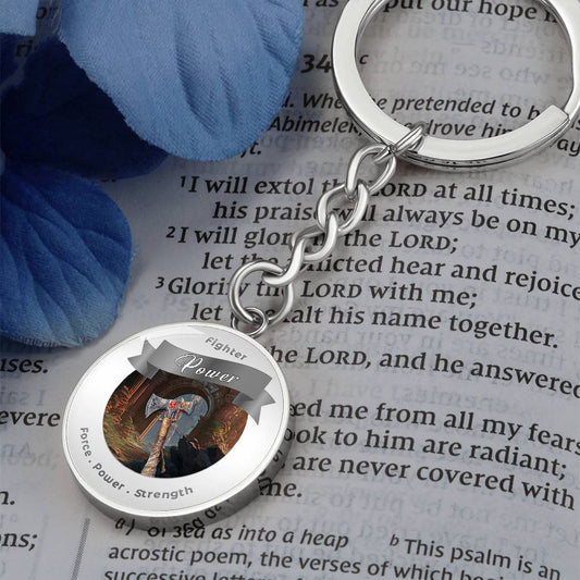 Fighter 2 - RPG Fantasy Charm Keychain ShineOn Fulfillment