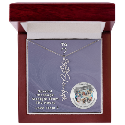 Flower Name Necklace with Custom Designed Message Card ShineOn Fulfillment