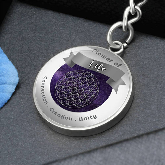 Flower of Life - Charm Keychain For Connection Creation Unity ShineOn Fulfillment