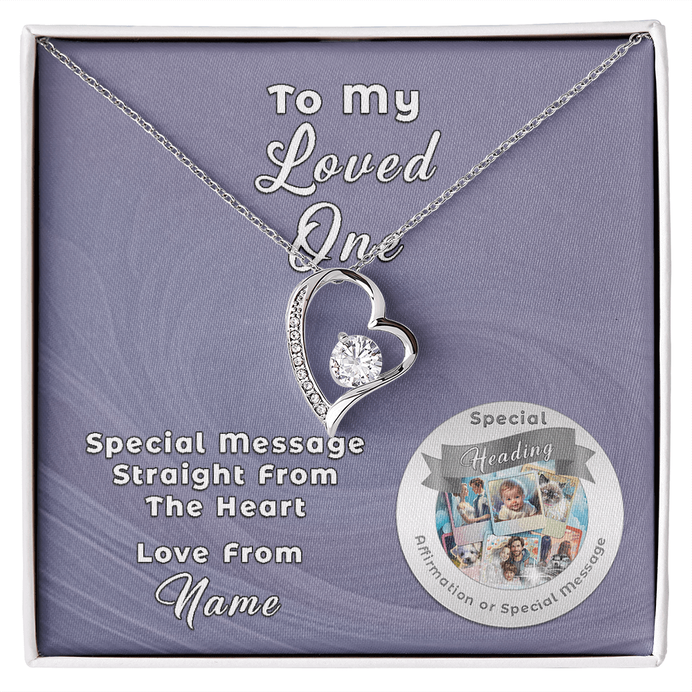 Forever Love Necklace with Custom Message Card ShineOn Fulfillment