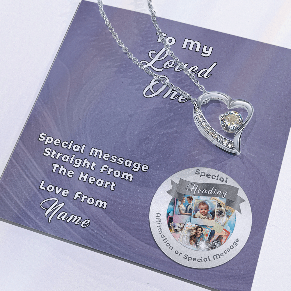 Forever Love Necklace with Custom Message Card ShineOn Fulfillment