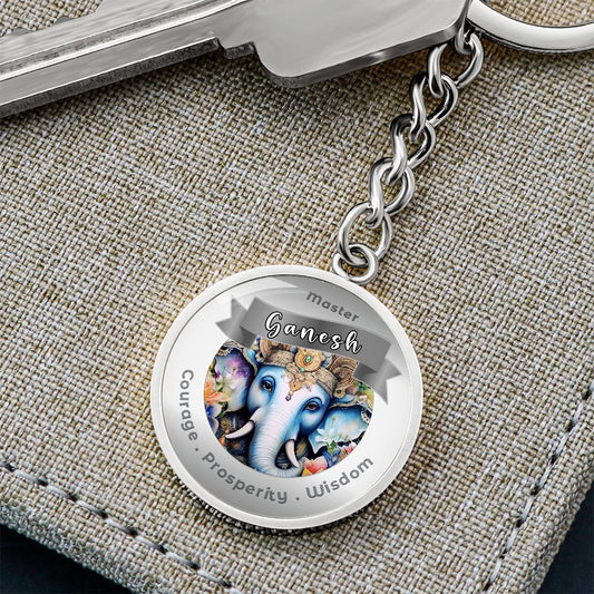 Ganesh Charm Keychain - Courage, Prosperity & Wisdom ShineOn Fulfillment