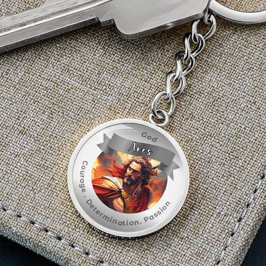 God Ares - Charm Keychain For Courage Determination Passion ShineOn Fulfillment