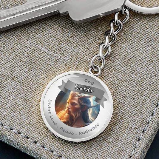 God Baldr - Charm Keychain For Divine Love Peace Radiance ShineOn Fulfillment