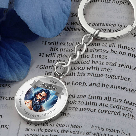 God Jupiter - Charm Keychain For Abundance Expansion Wisdom ShineOn Fulfillment