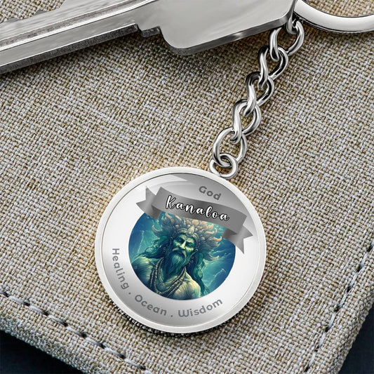 God Kanaloa - Charm Keychain For Healing Ocean Wisdom ShineOn Fulfillment