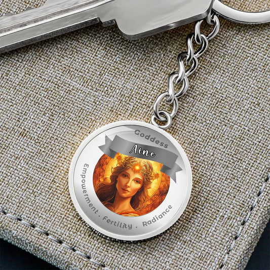 Goddess Aine - Charm Keychain For Empowerment Fertility Radiance ShineOn Fulfillment