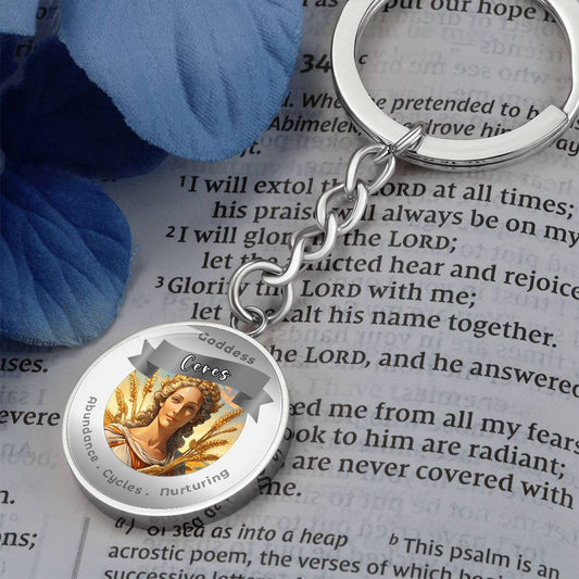 Goddess Ceres - Charm Keychain For Abundance Cycles Nurturing ShineOn Fulfillment