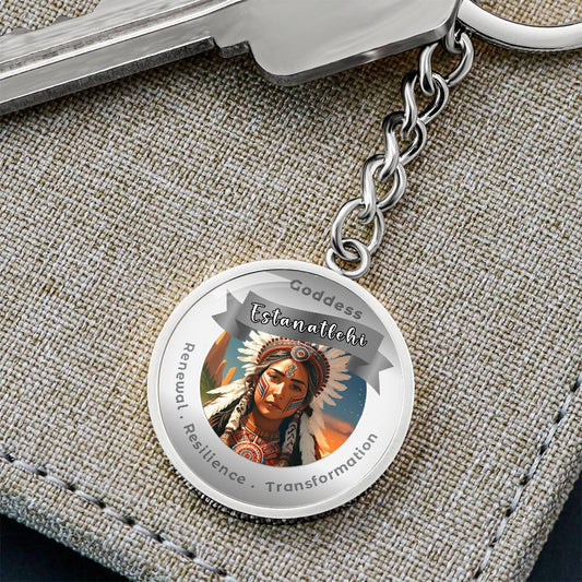 Goddess Estanatlehi - Charm Keychain ForRenewal Resilience Transformation ShineOn Fulfillment