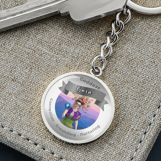 Goddess Gaia - Charm Keychain For Connection Grounding Nurturing ShineOn Fulfillment