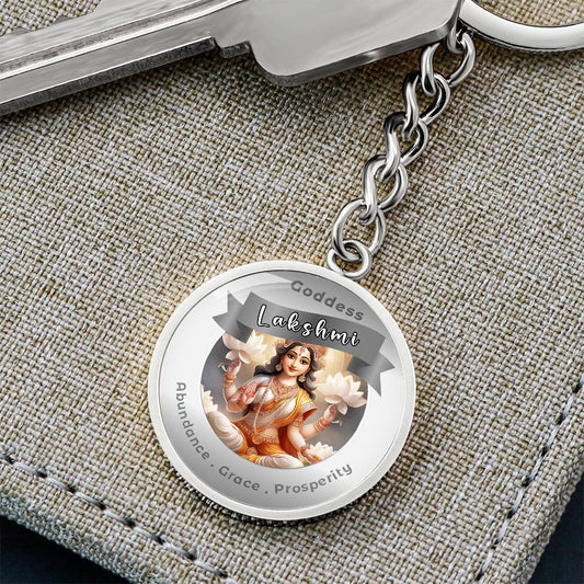 Goddess Lakshmi - Charm Keychain For Abundance Grace Prosperity ShineOn Fulfillment