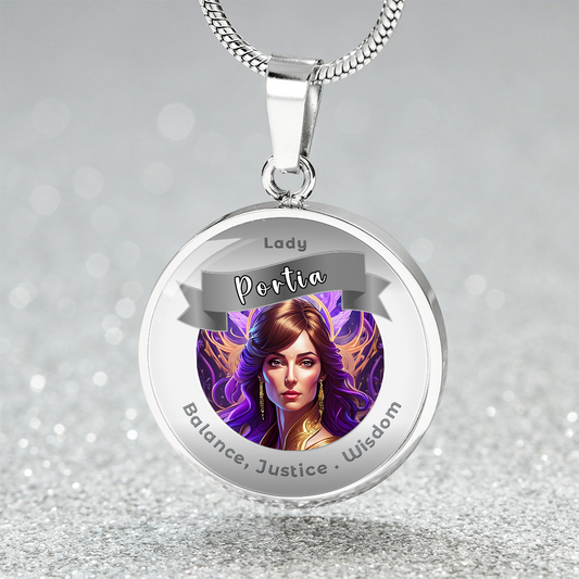 Lady Portia - Charm Necklace For Balance, Justice & Wisdom ShineOn Fulfillment
