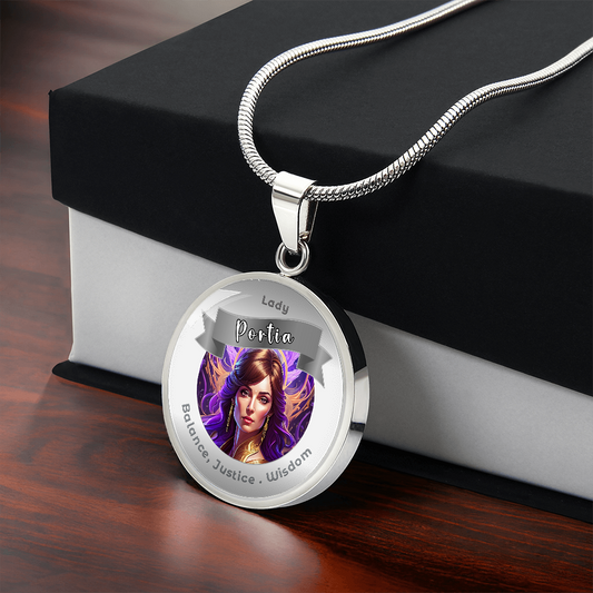 Lady Portia - Charm Necklace For Balance, Justice & Wisdom ShineOn Fulfillment