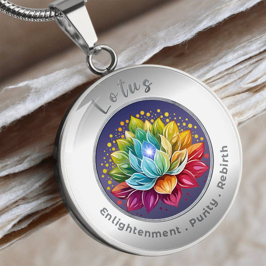 Lotus - Purity Enlightenment Rebirth - Charm Necklace ShineOn Fulfillment