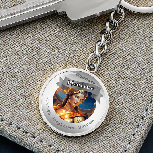 Minerva- Charm Keychain For Strategy Inspiration Wisdom ShineOn Fulfillment